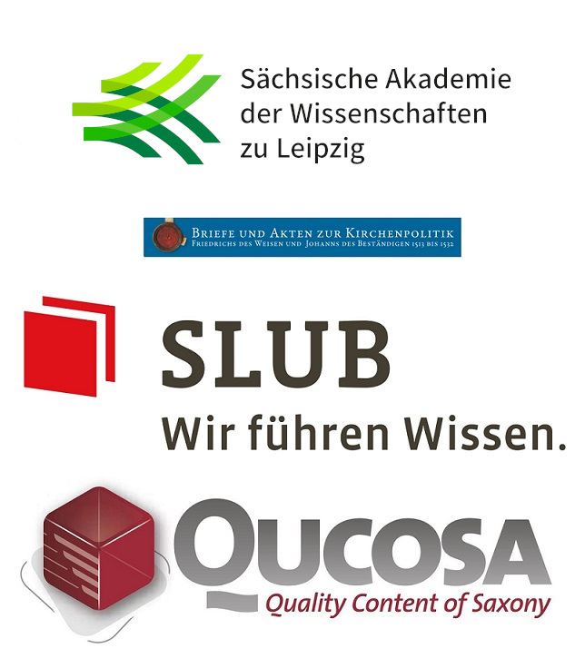 Logos der SAW, SLUB, Qucosa und des Projektes