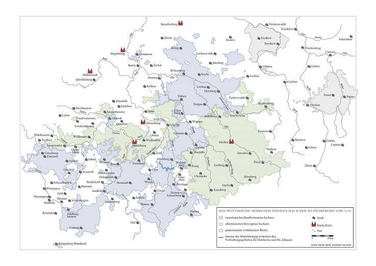 Karte der Mutschierung Kursachsens